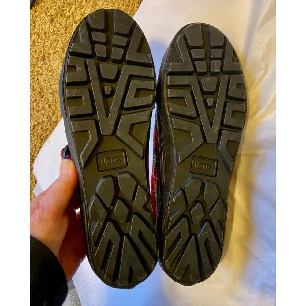 Womens size 7.0 VANS style 93 Mary Janes Red Plaid Mens 5.5 Boho Mod School NWOB - Picture 3 of 9